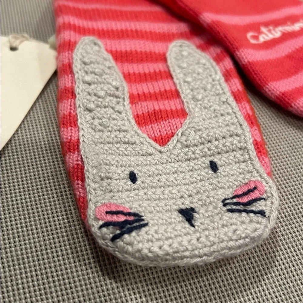 Catimini Red and Pink Bunny Toddler Scarf